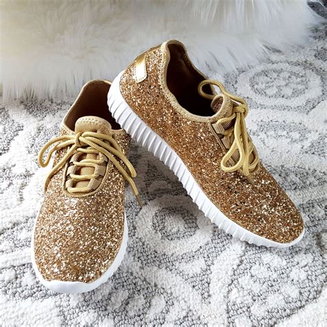 gold bling sneakers